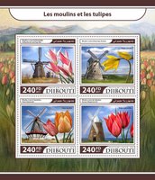 Windmills. Tulips