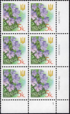 2002 0,05 VI Definitive Issue 2-3474 (m-t 2002) 6 stamp block RB1