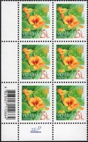 2005 0,25 VI Definitive Issue 5-3747 (m-t 2005) 6 stamp block RB with perf.