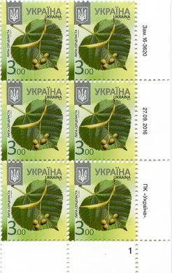 2016 3,00 VIII Definitive Issue 16-3620 (m-t 2016-II) 6 stamp block RB1