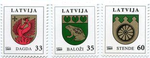 Definitive Issue 33 c, 35 c, 38 c Emblems