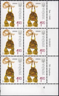 2011 1,90 VII Definitive Issue 1-3461 (m-t 2011-ІІ) 6 stamp block RB4