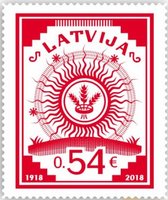 The first stamp of Latvia