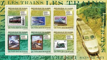 Trains on stamps