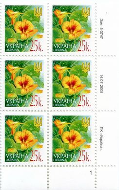 2005 0,25 VI Definitive Issue 5-3747 (m-t 2005) 6 stamp block RB1