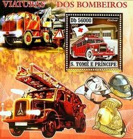Fire trucks. Red Cross