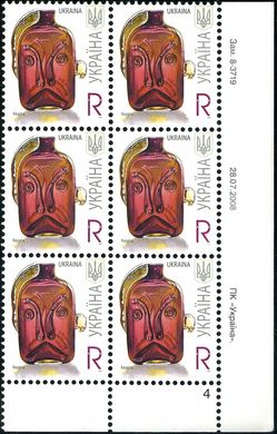 2008 R VII Definitive Issue 8-3719 (m-t 2008) 6 stamp block RB4