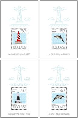 Dolphins. Lighthouses