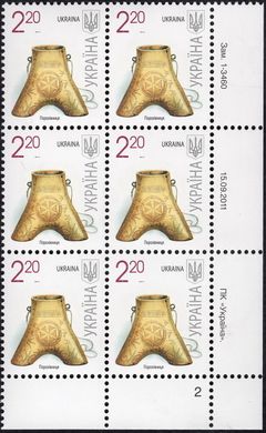 2011 2,20 VII Definitive Issue 1-3460 (m-t 2011-ІІ) 6 stamp block RB2