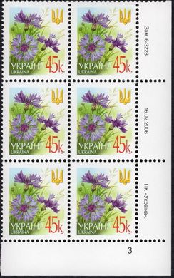2006 0,45 VI Definitive Issue 6-3228 (m-t 2006) 6 stamp block RB3