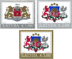 Definitive Issue 1 €, 2 €, 5 € Emblems
