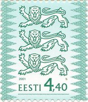 Definitive Issue 4.40 kr Cold green coat of arms