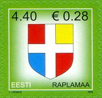 Definitive Issue 4.40 kr Coat of arms of Raplamaa