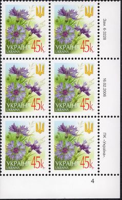 2006 0,45 VI Definitive Issue 6-3228 (m-t 2006) 6 stamp block RB4
