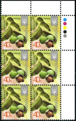 2012 0,40 VIII Definitive Issue 1-3629 (m-t 2012) 6 stamp block