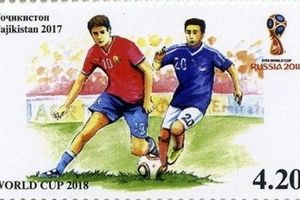 Филателистический юмор на почтовых марках Таджикистана «ЧМ по футболу в России»