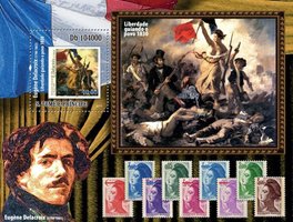 Stamps on stamps. Eugene Delacroix