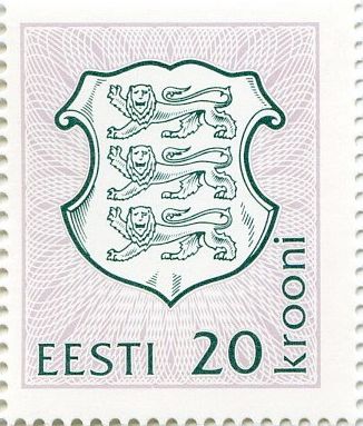 Definitive Issue 20 kr Coat of arms