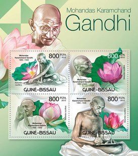 Mahatma Gandhi and flowers