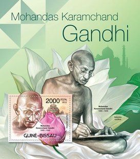 Mahatma Gandhi and flowers