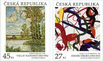 Paintings on stamps
