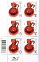 2011 0,10 VII Definitive Issue 1-3176 (m-t 2011) 6 stamp block RB with perf.
