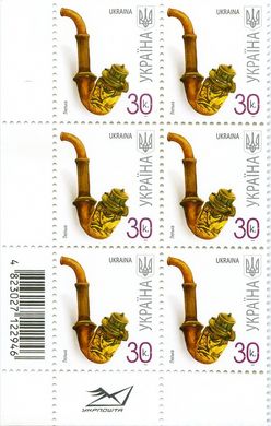 2010 0,30 VII Definitive Issue 0-3045 (m-t 2010) 6 stamp block RB with perf.