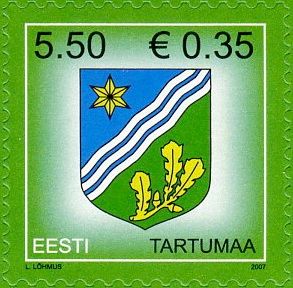 Definitive Issue 5.50 kr Coat of arms of Tartu