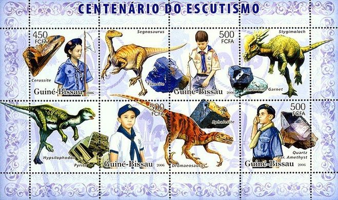 Centenary of scouts. Dinosaurs. Minerals