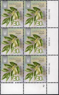 2012 0,30 VIII Definitive Issue 2-3532 (m-t 2012-ІІІ) 6 stamp block RB2
