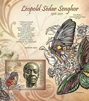 Politician Leopold Cedar Senghor and butterflies