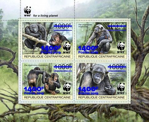 WWF Надпечатка Обезьяны