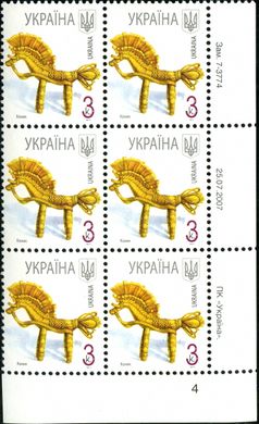 2007 0,03 VII Definitive Issue 7-3774 (m-t 2007-ІІ) 6 stamp block RB4