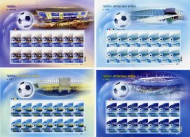 Own stamp. P-11-14. Euro 2012 stadiums