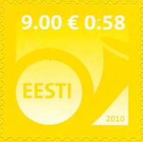 Definitive Issue 0.58 € Post horn (yellow)