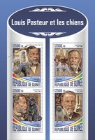 Microbiologist Louis Pasteur and dogs